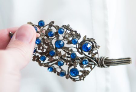 Blue Jeweled Broach