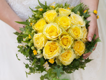 Yellow bridal bouquet