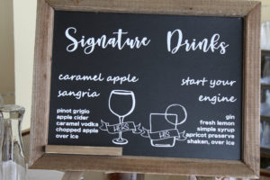 His and hers signature wedding cocktails sign