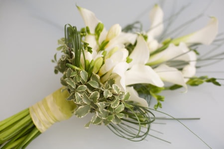 Flowers on Glass table tied up